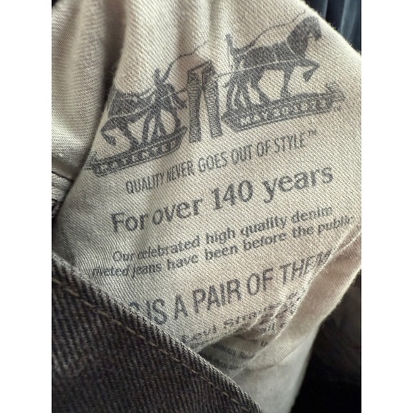 Vintage Y2K Levi's 505 Straight Leg Black Grunge Work Pants Denim Jeans 32X32 - Picture 8 of 8